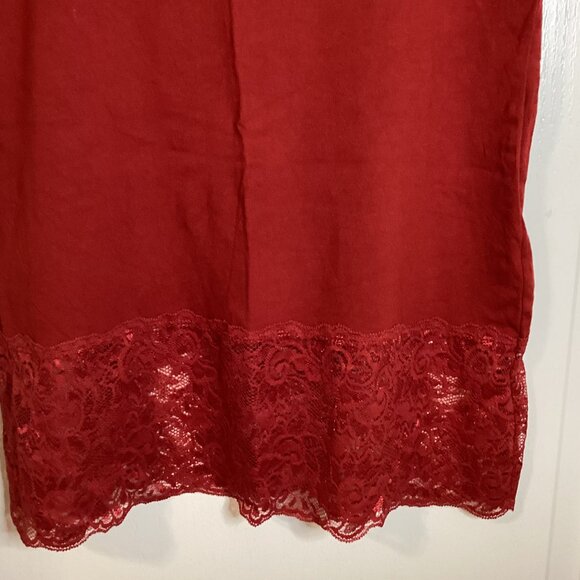 Loft Women's Red Lace Trim Camisole Cami Size M Adjustable Straps Cotton Blend - Picture 3 of 7